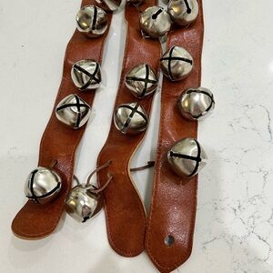 Vintage Large Jingle Bell Strap Set of Five Sleigh Bells
